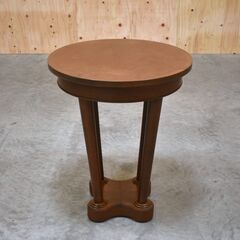 ≪zyt2315ジ≫ ヴィンテージ家具 ラウンドテーブル 直径60cm オーク材 英国アンティーク調 オケージョナルテーブル/サイドテーブル/中古家具/宮城県仙台市 70704-04の画像