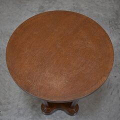 ≪zyt2315ジ≫ ヴィンテージ家具 ラウンドテーブル 直径60cm オーク材 英国アンティーク調 オケージョナルテーブル/サイドテーブル/中古家具/宮城県仙台市 70704-04の画像