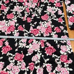 ②身丈140㎝浴衣　ピンク×ブラック×薔薇柄　の画像