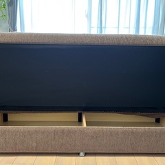 【取り引き者決定】収納付きソファベッド(専用クッション2個付き)の画像