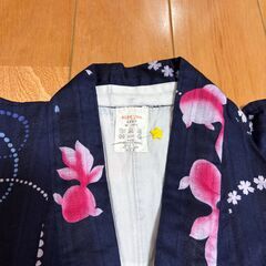 ④身丈112㎝浴衣　紺×ピンク金魚柄　の画像