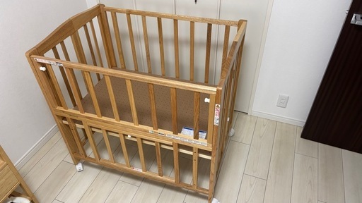 【美品】ベビーベッド 60×90（2ヶ月のみ使用）