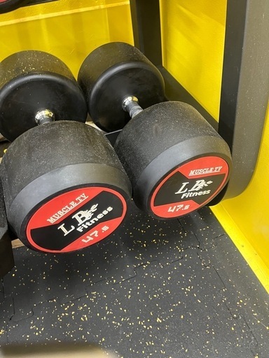半額以下中古ラバーダンベル47.5kg2個 (LBGYM) 和白の