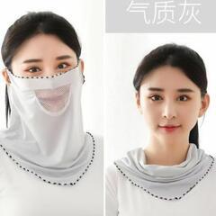 2点セット フェイスカバー メッシュ ネックカバー 接触冷感 UPF50+の画像