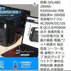 中古良品　GOLABS リン酸鉄 ポータブル電源 R300　2台ございます。の画像
