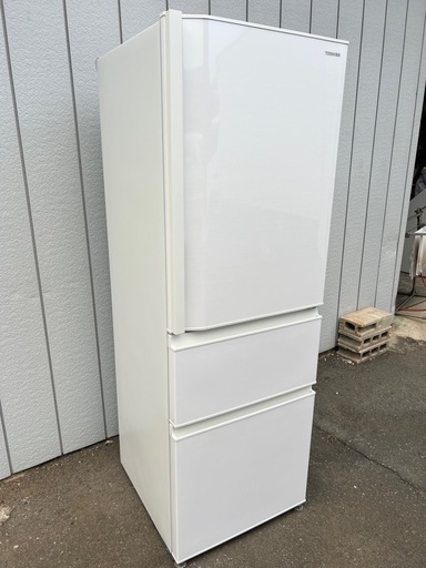 美品■東芝 2022年製 356L 3ドア冷凍冷蔵庫 GR-T36SC(WT)■TOSHIBA VEGETA 自動製氷機能付 3段冷凍室■3ドア冷蔵庫 2～3人用 中型冷蔵庫