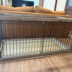 犬 ケージ 木製風 ペットサークル 幅120cm×奥行66.5cm PWSR-1260Lの画像