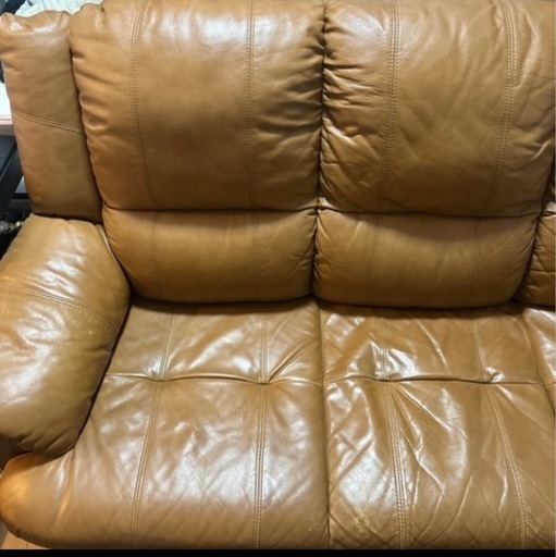 三人掛け革ソファー