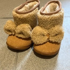 もこもこ リボン ブーツ 13センチ