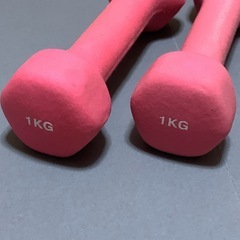 ダンベル 1kg×2個 ピンク色の画像