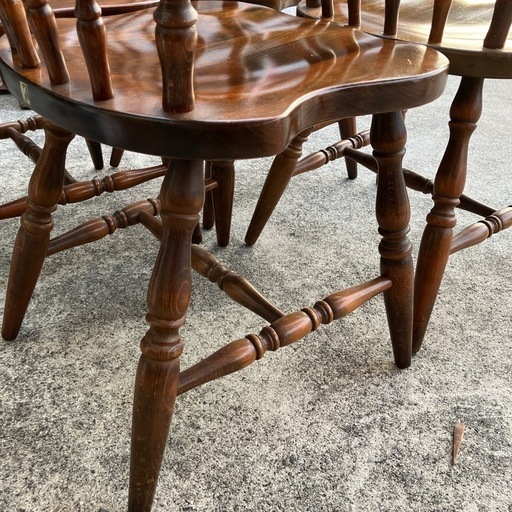 B 飛騨産業 キツツキマーク ウィンザーダイニングチェア ローバック