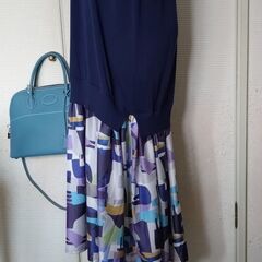 新品タグ付 2024★ハウスオブロータス 切り替えワンピ★¥51700★M L LL★手渡し限定の画像