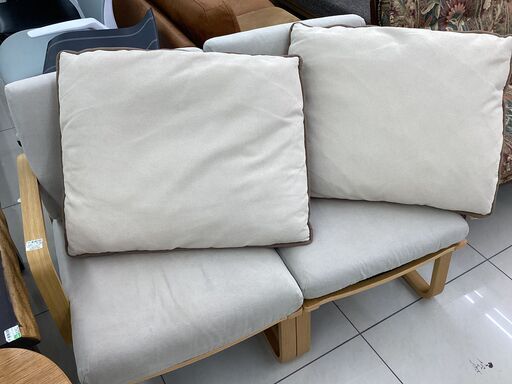 2人掛けソファー　無印良品　変色有　ファブリック　程度B