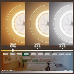 新品　シーリングファンライト 12畳 ファン付き サーキュレーター リモコン付きの画像