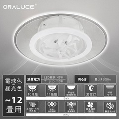 新品　シーリングファンライト 12畳 ファン付き サーキュレータ...