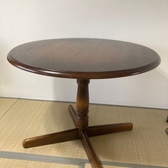 【飛驒産業 / キツツキ】円形ダイニングテーブル（直径120cm...