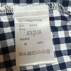 レディース　チェックが可愛い　トップス　３Ｌサイズ　綿100%　七分袖？　ブラウスの画像