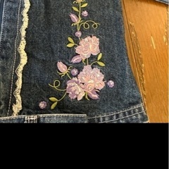 ローラ　アシュレイ　花柄刺繍デニムジャケット&スカートセット　116の画像