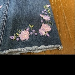 ローラ　アシュレイ　花柄刺繍デニムジャケット&スカートセット　116の画像