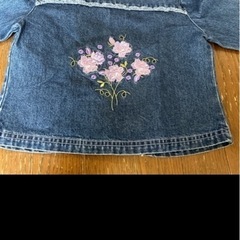 ローラ　アシュレイ　花柄刺繍デニムジャケット&スカートセット　116の画像