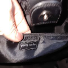 【終了・有難うございました‼】新古品 Pierre Cardin ピエールカルダン 総柄 トートバッグ ポーチ付き 茶ｘ黒 早い者勝ちです✨✨の画像