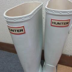 HUNTER 　　ラバーレインブーツ　ホワイト 長靴　EUサイズ　37　｛　23.5～２４㎝　｝リサイクル HUNTERメルカリ出品中の画像