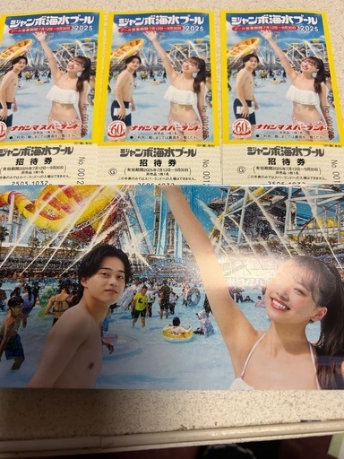 長島スパーランド入場券＆ジャンボ海水プール入場券、3枚セット
