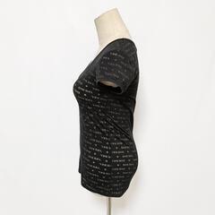 DIESEL ディーゼル 総柄 Vネック 半袖 Tシャツ カットソー 黒 S レディースの画像