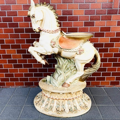 馬 置物 オブジェ アンティーク レトロ ウマ 花台