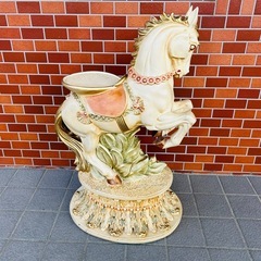 馬 置物 オブジェ アンティーク レトロ ウマ 花台の画像