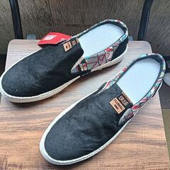 新品 27cm メンズ スリッポン ブラック シューズ 靴…