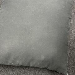 (A-122) クッション 正方形 黒 55cm 無地 シンプルの画像