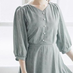 tocco closet トッコクローゼット　パール付きハートドット柄ワンピース ティアード　結婚式　二次会　デート　の画像