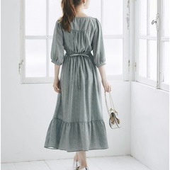 tocco closet トッコクローゼット　パール付きハートドット柄ワンピース ティアード　結婚式　二次会　デート　の画像