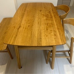 unico ADDAY ダイニングテーブルセット W135cm 4人用 オーク材