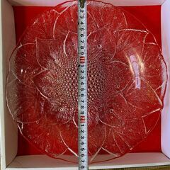 詳細不明　クリスタル皿 7点まとめ　HOYA　デァ・フォリューム　28cm　大皿　工芸ガラスの画像