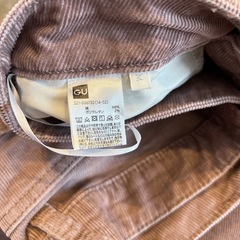 GU コーデュロイフレアパンツ　M ピンク　細畝　ハイウエストの画像