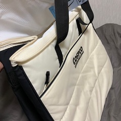 コストコオリジナルクーラーバックキルト生地白の画像