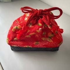 未使用⭐︎巾着かご 巾着バッグ 浴衣 お祭り 花火 お盆 サンダル 夏休み 着物 籠 カゴの画像