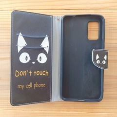 rakuten big s ケース カバー 手帳型 カード収納 黒猫　新品未使用の画像