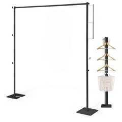 折り畳み 室内物干し スタンド安定性レベルアップ 使用時：約W175×D25×H160cm 物干し竿 物干しスタンド ハンガーラックの画像