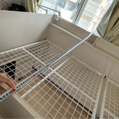 【値下げしました】【7月末まで】ニトリ★スチールシステムベッド★フレームのみ★ロフトベッドの画像