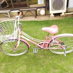 子供用自転車ピンク系の画像