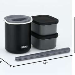 新品 サーモス 保温弁当箱 約0.8合 マットブラック DBQ-362 MTBKの画像
