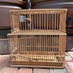 鳥かご 和籠 竹ひご 落としカゴの画像