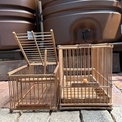 鳥かご 和籠 竹ひご 落としカゴの画像