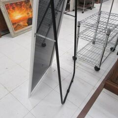 スタンドミラー 姿見 高さ約159.5cm ホワイトフレーム 全身鏡 カガミ 家具 苫小牧西店の画像