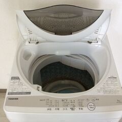 JT10981【TOSHIBA/東芝 5.0㎏洗濯機】美品 2021年製 AW-5G9-W 家電 洗濯 簡易乾燥付の画像