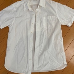 無印良品　洗いざらし白シャツ　メンズL