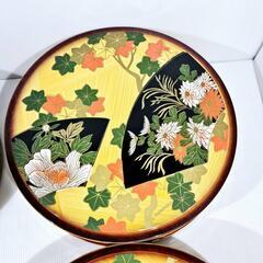 木製風寿司桶 梅模様 紅葉柄 昭和レトロの画像